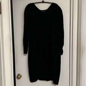JONES NEW YORK WOMEN'S BLACK VELVET LINED LONG SLEEVED MIDI DRESS SIZE 16